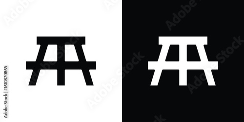 Camping table icon vector illustration glyph style designs for web.