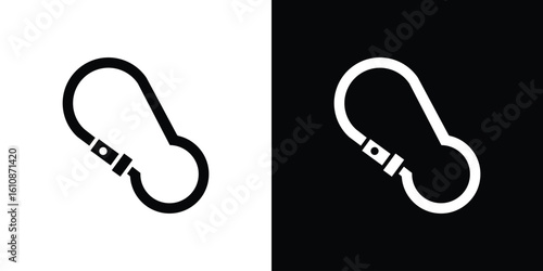 Carabiner icon vector illustration glyph style designs for web.