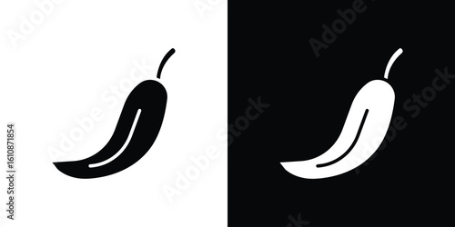 chilli pepper icon vector illustration glyph style designs for web.