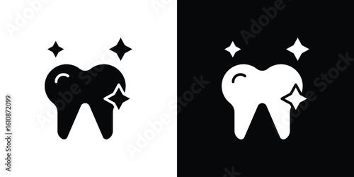 clean tooth icon vector illustration glyph style designs for web.
