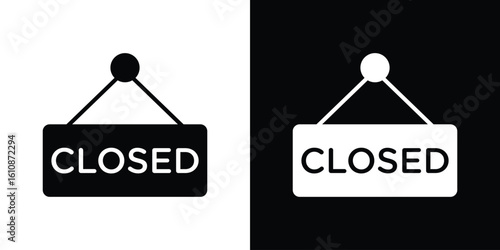 Closed sign icon vector illustration glyph style designs for web.