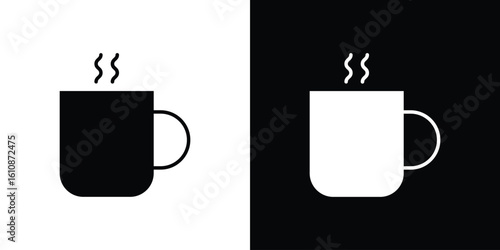 Coffee mug icon vector illustration glyph style designs for web.