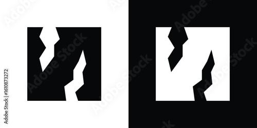 Crack icon vector illustration glyph style designs for web.