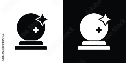 Crystal ball icon vector illustration glyph style designs for web.