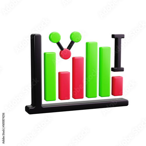 Obraz na płótnie Histogram 3d render icons