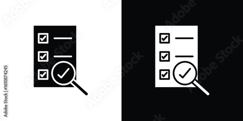 Document verification icon vector illustration glyph style designs for web.