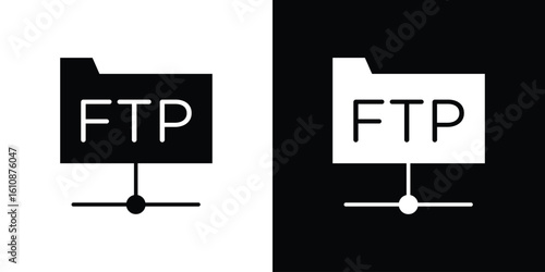 FTP icon vector illustration glyph style designs for web.