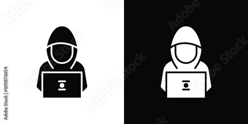 Hacker icon vector illustration glyph style designs for web.