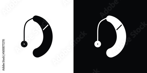 Hearing aid icon vector illustration glyph style designs for web.