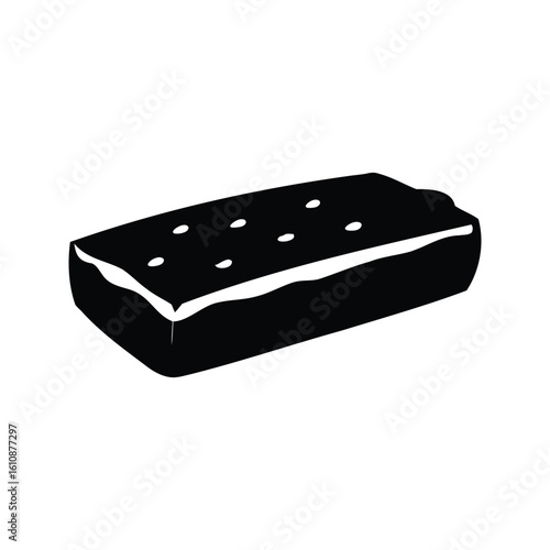 Delicious shortbread biscuit with small holes in a simple black silhouette drawing