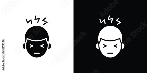 Headache icon vector illustration glyph style designs for web.