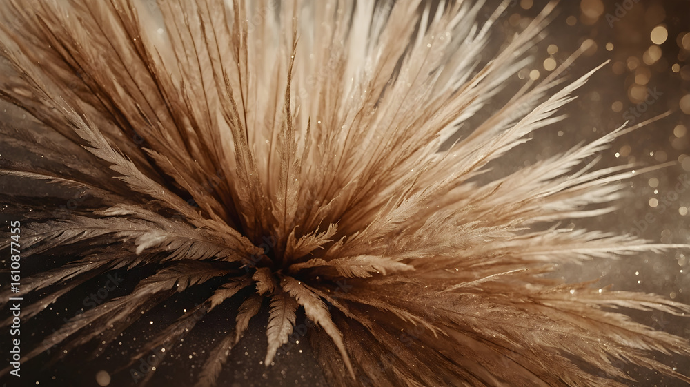 Obraz premium Close-Up of Pampas Grass with Glittering Bokeh