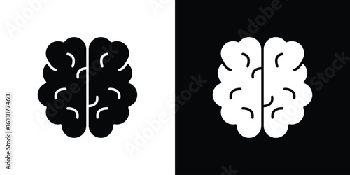 Human brain icon vector illustration glyph style designs for web.