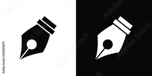 Ink pen icon vector illustration glyph style designs for web.