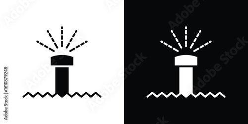 Lawn sprinkler icon vector illustration glyph style designs for web.