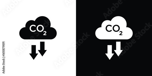 Low carbon dioxide icon vector illustration glyph style designs for web.