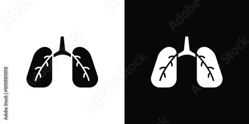 Lung icon vector illustration glyph style designs for web.