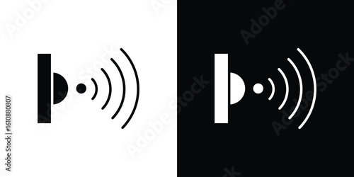 Motion sensor icon vector illustration glyph style designs for web.