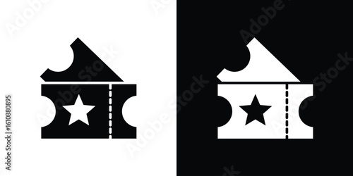 Movie ticket icon vector illustration glyph style designs for web.