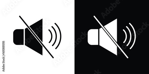 Mute sound icon vector illustration glyph style designs for web.