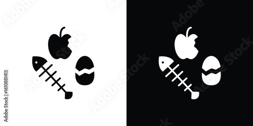 Organic waste icon vector illustration glyph style designs for web.