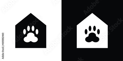 Pet shelter icon vector illustration glyph style designs for web.