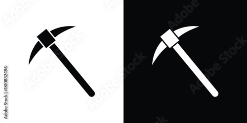 Pick axe icon vector illustration glyph style designs for web.