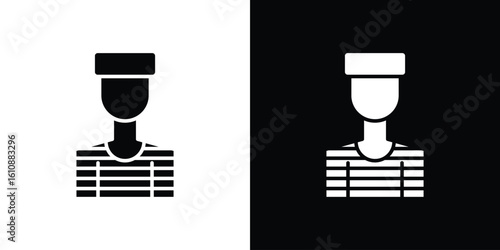 Prisoner icon vector illustration glyph style designs for web.