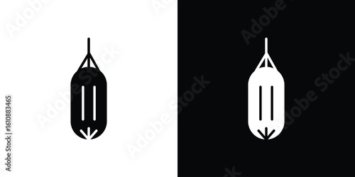 Punching bag icon vector illustration glyph style designs for web.