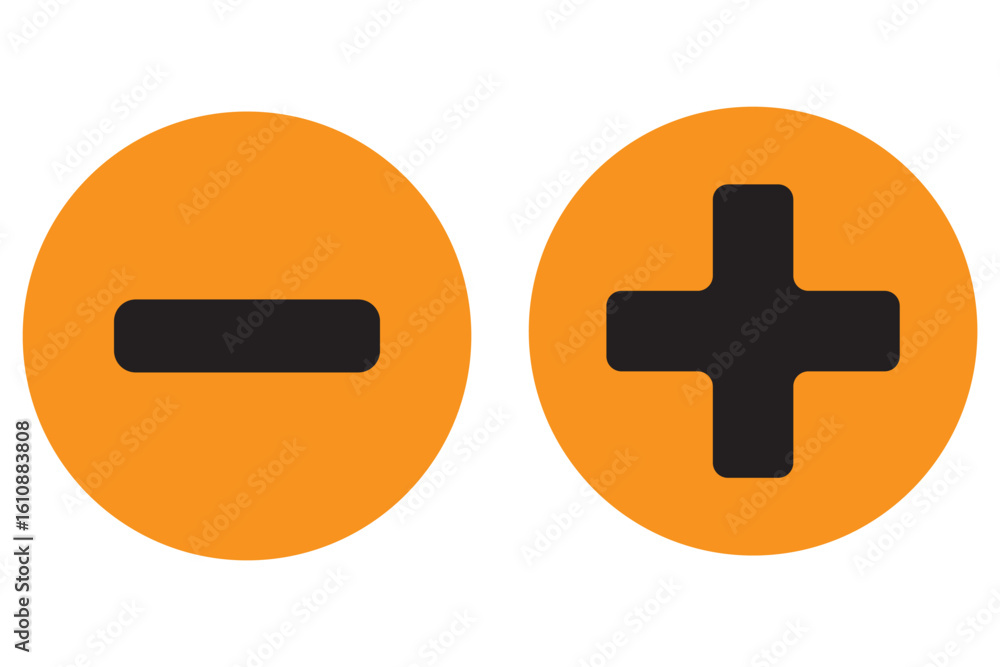 Fototapeta premium Plus and minus sign set. Vector illustration