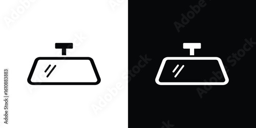 Rear mirror icon vector illustration glyph style designs for web.