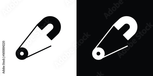 Safety pin icon vector illustration glyph style designs for web.