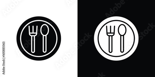 Spoon and Fork icon vector illustration glyph style designs for web.