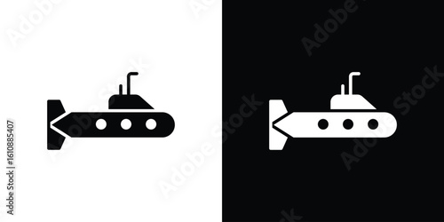 Submarine icon vector illustration glyph style designs for web.