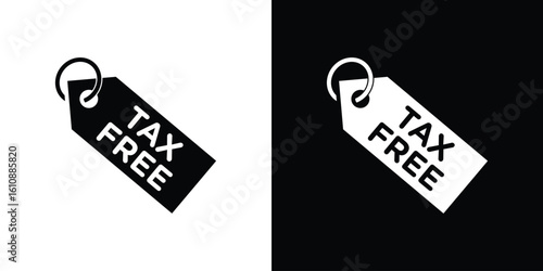 Tax free icon vector illustration glyph style designs for web.