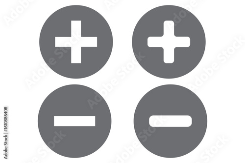 plus, minus icon line red, green vector design