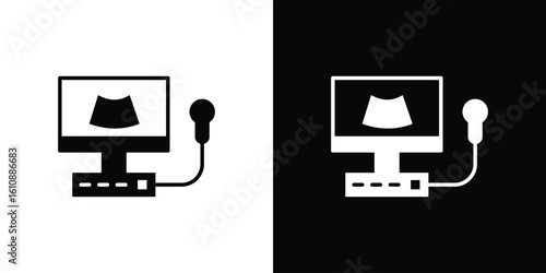 Ultrasonography icon vector illustration glyph style designs for web.