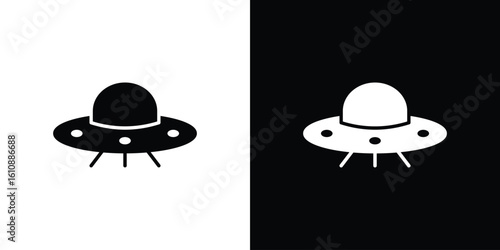 UFO icon vector illustration glyph style designs for web.