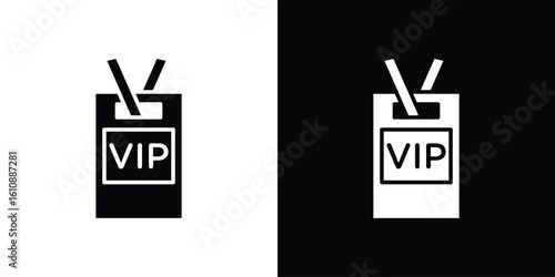 VIP neck tag icon vector illustration glyph style designs for web.