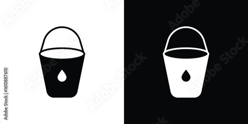 Water bucket icon vector illustration glyph style designs for web.