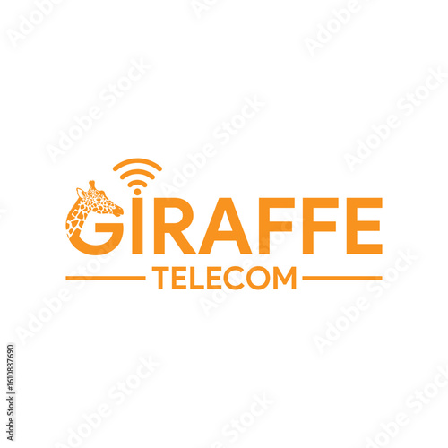 The **Giraffe logo** features sleek, playful typography with a stylized giraffe icon, symbolizing vision, uniqueness, and growth for a creative and approachable brand identity.
