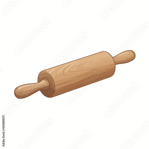 Classic wooden rolling pin for baking and dough preparation