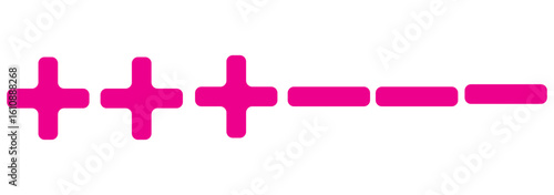 Plus and minus icon on black circle. Positive and negative sign symbol