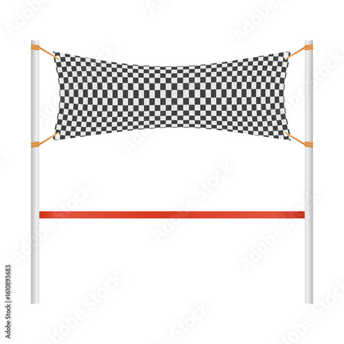 Checkered Finish Line Vector. Finish Line for Racing Competition. Race Attributes.