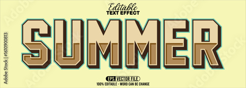 Editable text style effect - Summer text retro style theme