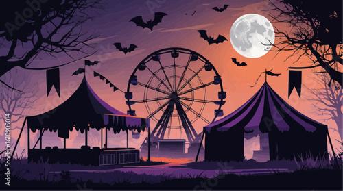 Spooky Halloween Carnival Grounds