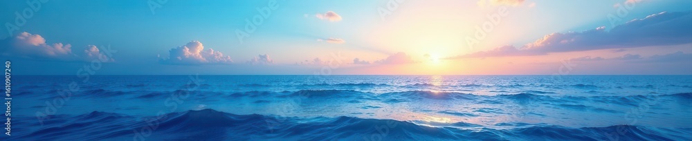 Obraz premium Deep ocean to sky gradient, smooth transition, cool, tone, white