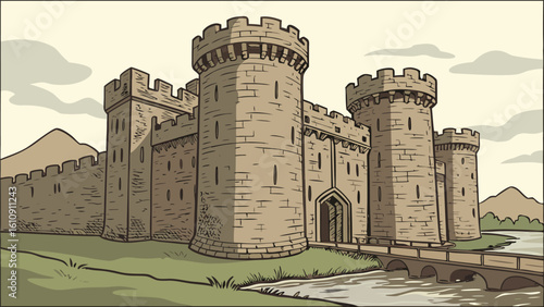 Old European medieval castles showcasing ancient stone fortifications and grand architecture