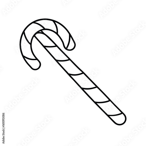 peppermint stick icon outline vector of striped candy for holiday packaging, dessert menus, and festive branding