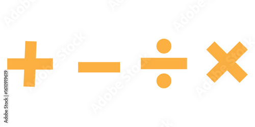 Four basic mathematical operation symbols plus minus multiply and divide